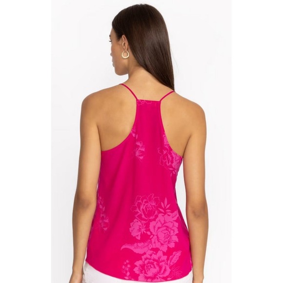 Johnny Was Etta Silk Blend‎ Cami Tank Top Pink Hawaiian Floral XSMALL XS NWT - Picture 2 of 7